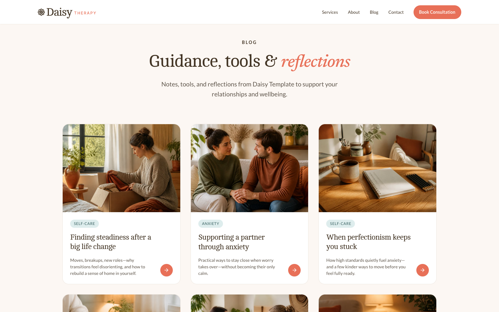 Blog page
