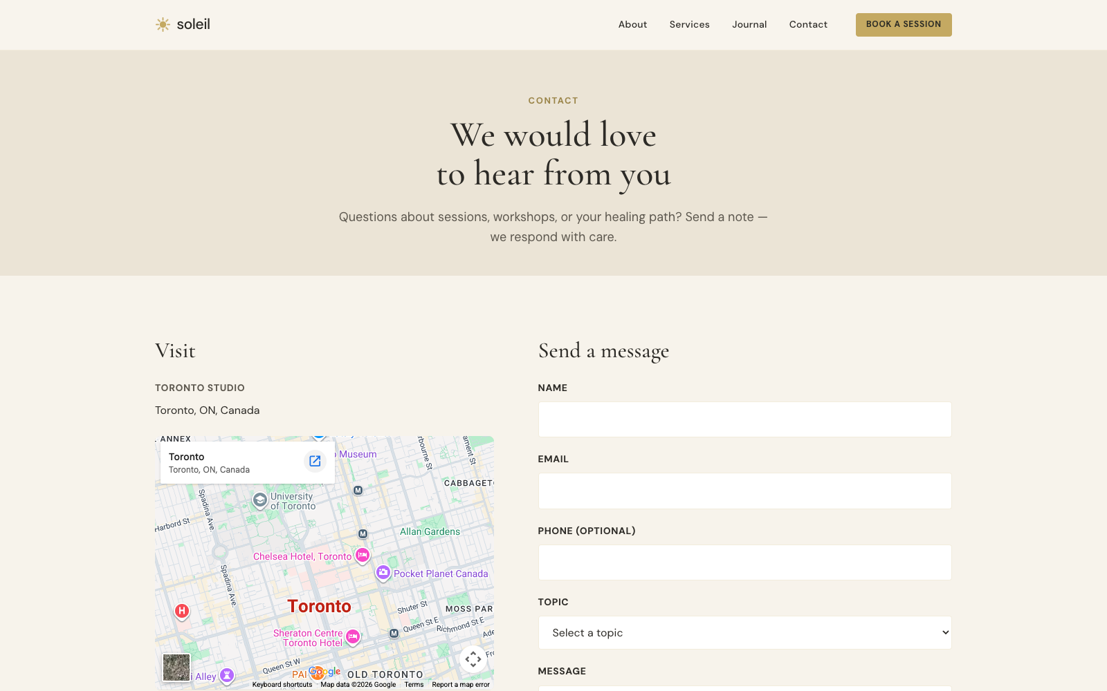 Contact page