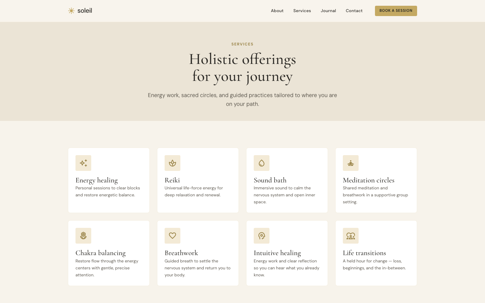 Services page